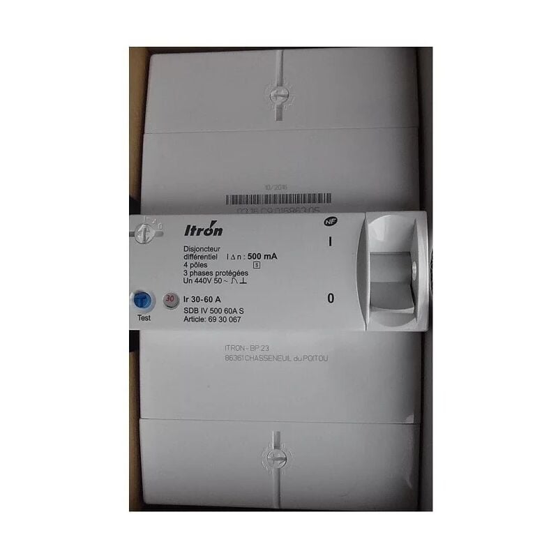 foto del prodotto 400029 edf interruttore automatico connessione tipo 4p 30 60a 500ma selettivo sdb iv 500 60a s itron