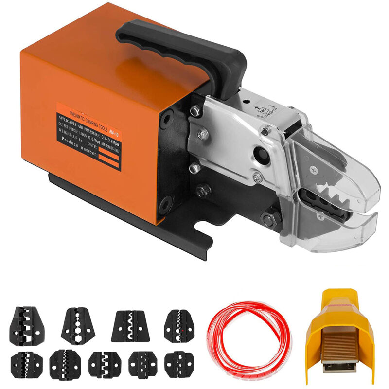 foto del prodotto mophorn pinza crimpatrice pneumatica am 10, pinza crimpatrice per terminali a filo alimentata ad aria compressa fino a 16 mm , macchina crimpatrice