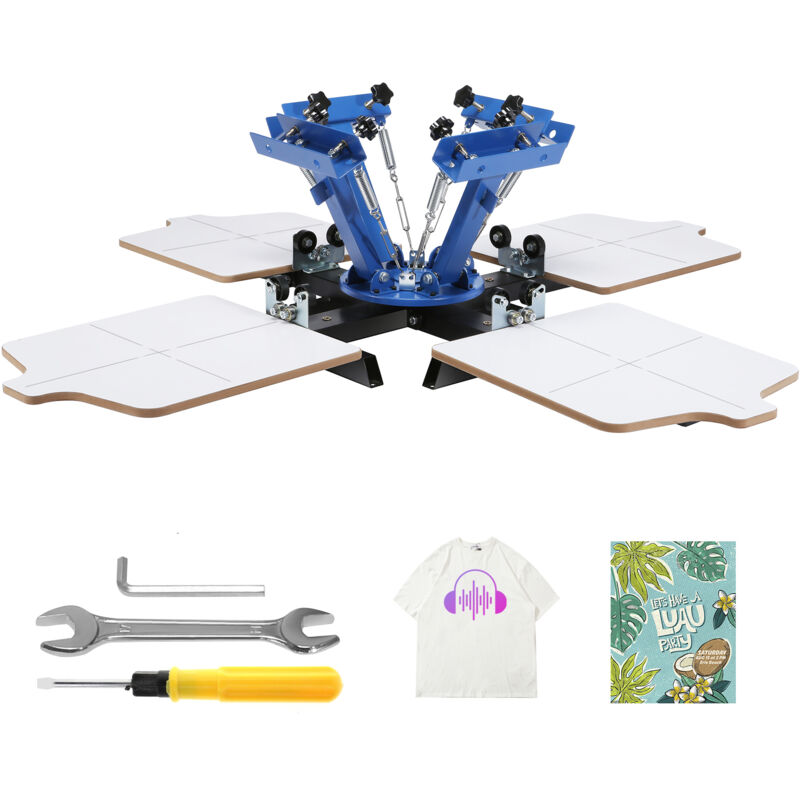 foto del prodotto mophorn macchina per stampa serigrafica 4 colori 4 stazioni, pressa serigrafica girevole a 360 , area di stampa 54x45 cm, pallet di posizionamento