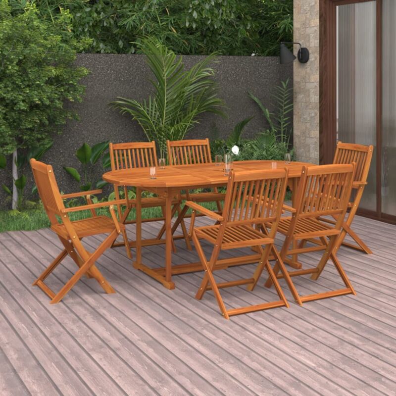 foto del prodotto set da pranzo da giardino 7pz 180x90x75cm legno massello acacia vidaxl