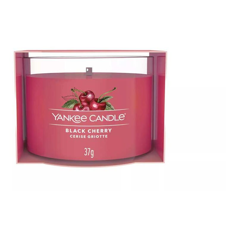 foto del prodotto yankee candle candela profumata votive in vetro black cherry profumo casa interni
