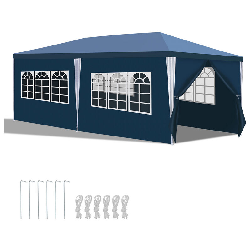 foto del prodotto hengda tenda gazebo robusta tenda da festa qualit e stabilit per il tuo giardino 3x6m blu