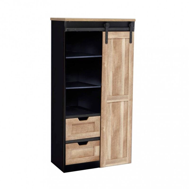 foto del prodotto dispensa per soggiorno industrial in legno,acciaio cm 80x160x40 trey