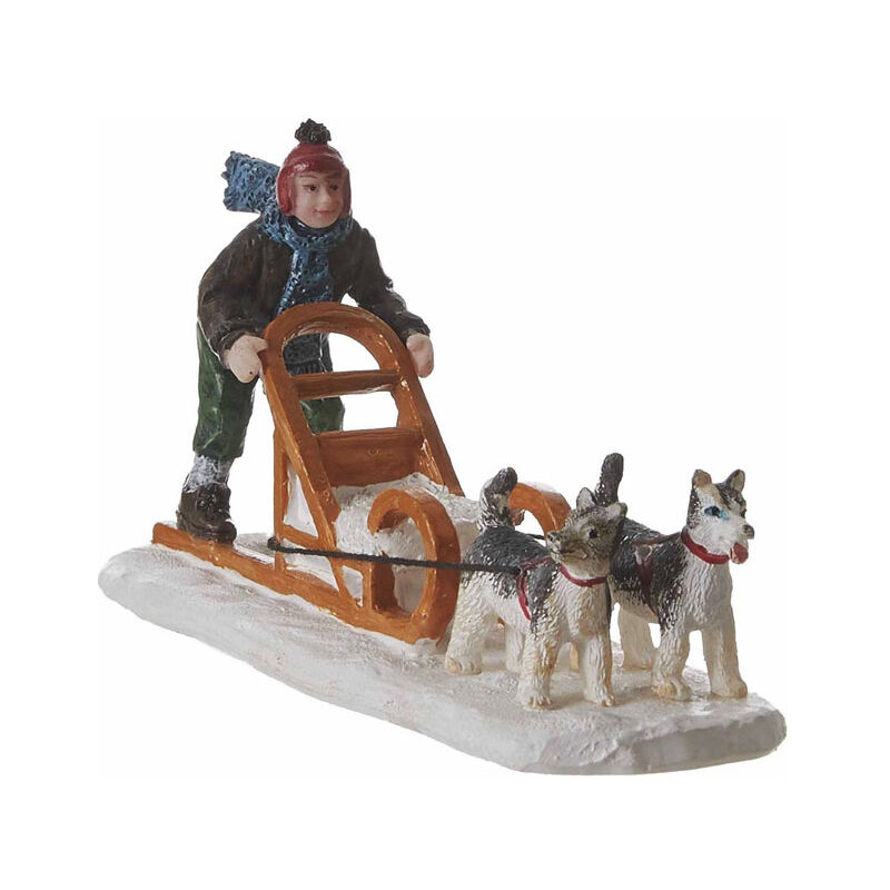 foto del prodotto luville slitta trainata da cani l11xw4xh6cm in poliresina
