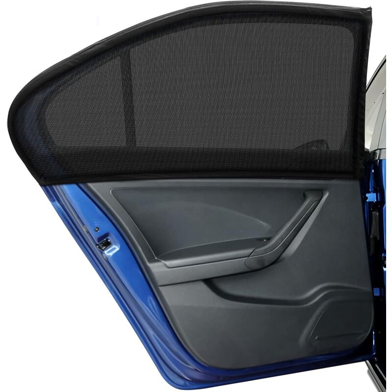foto del prodotto fortuneville parasole per auto da 2 pezzi, per finestrino laterale dell auto, zanzariera per bambini, protezione per bambini, animali domestici,