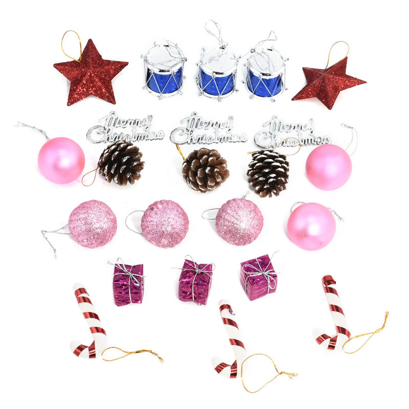 foto del prodotto 54 pezzi decorazioni per albero di natale, pigne, tamburo, campanelli, fiocco, palla, ciondolo, ornamenti, decorazioni per albero di natale, palline