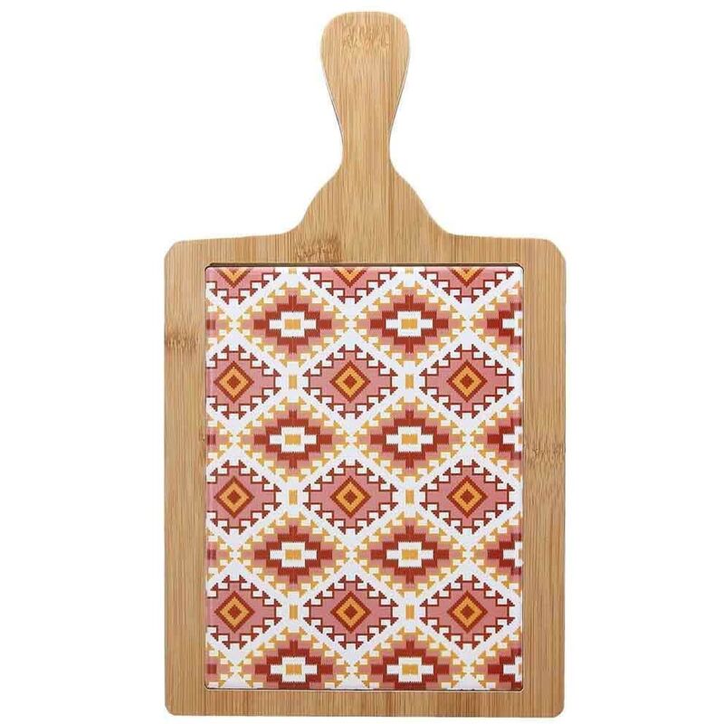foto del prodotto tagliere ceramica legno ethnic rosso