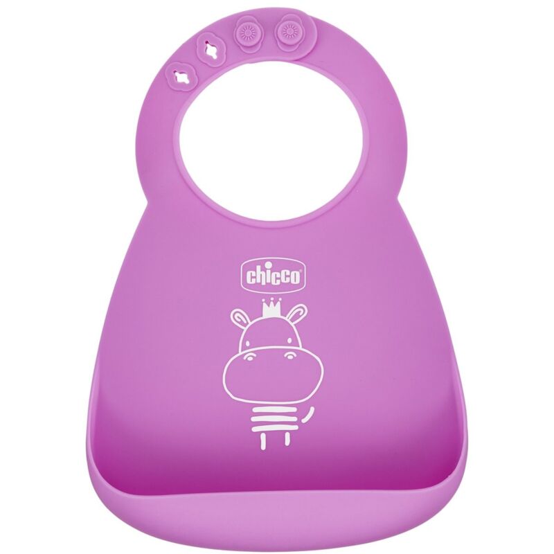 foto del prodotto chicco bavaglina silicone rosa
