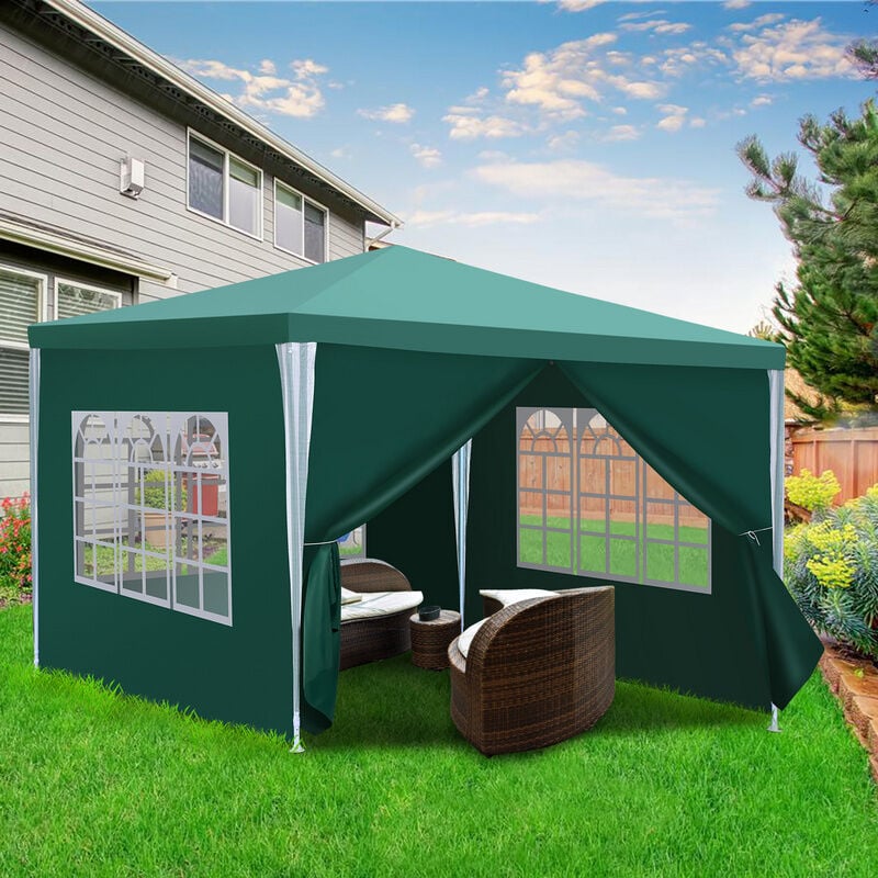 foto del prodotto hengda tenda party padiglione eventi aziendali easy clean 3x3m verde