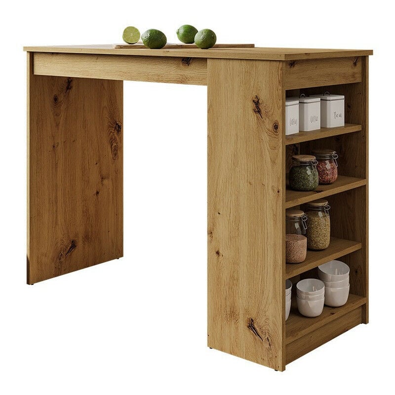 foto del prodotto tavolo da bar comfivo 259, rovere artisan, 102x50x115cm, truciolare laminato