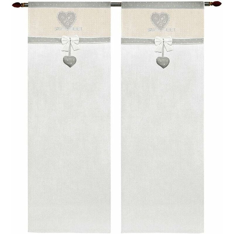 foto del prodotto emmevi mv s.p.a. tende coppia finestra porta interno tessuto casa shabby chic grigio 60x150 cm