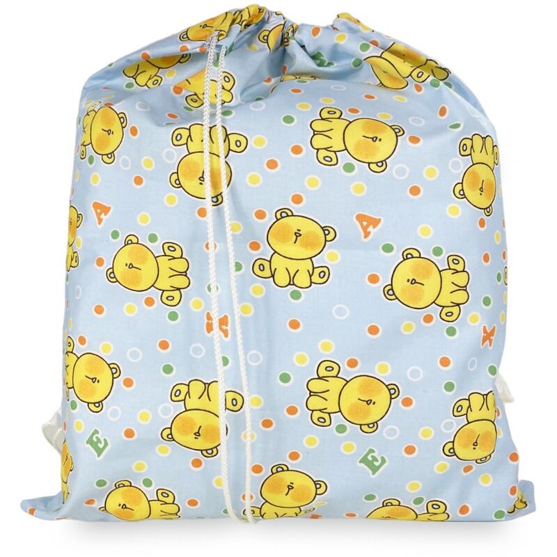 foto del prodotto tex family sacco asilo pierino misura grande maxi cm. 45x60 disegno orsetto azzurro