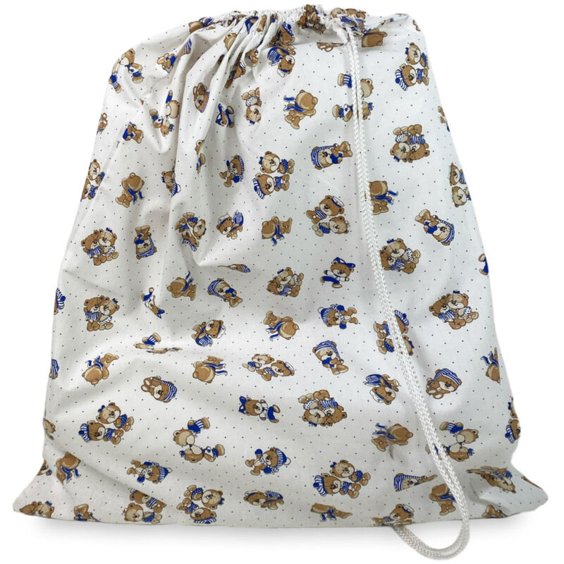 foto del prodotto tex family sacco asilo pierino misura grande maxi cm. 45x60 disegno sweet bear blu