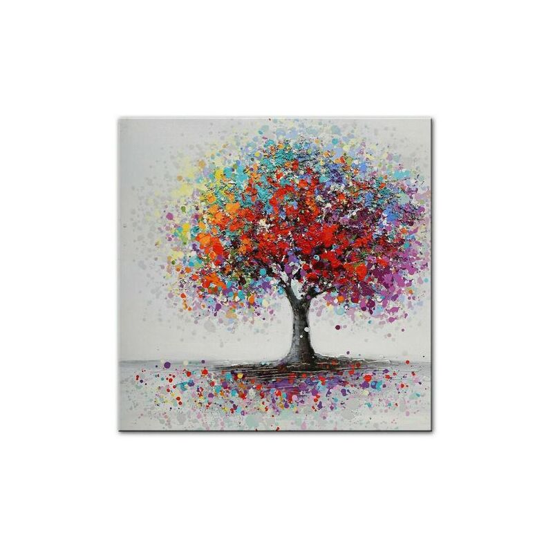 foto del prodotto dipinti ad olio di paesaggi astratti di alberi stampa senza cornice 50x50 cm, stol