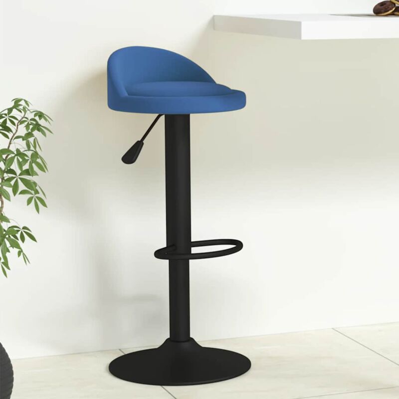 foto del prodotto furniture limited sgabello da bar blu in velluto