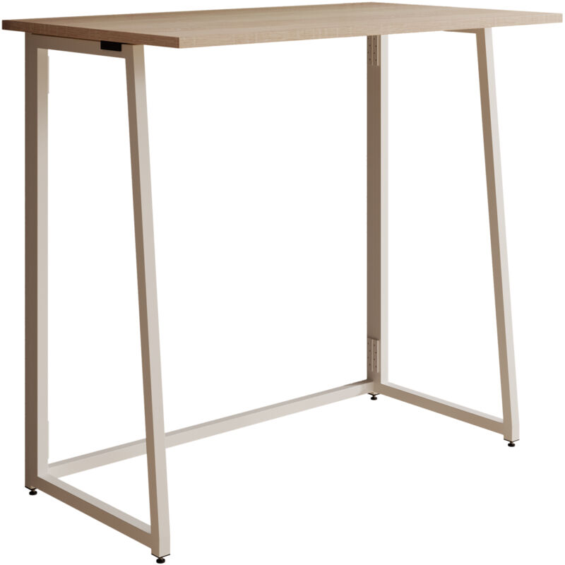 foto del prodotto tavolo gambe in metallo 80,5x75,5x41,7cm piano d appoggio modello gala bianco sonoma