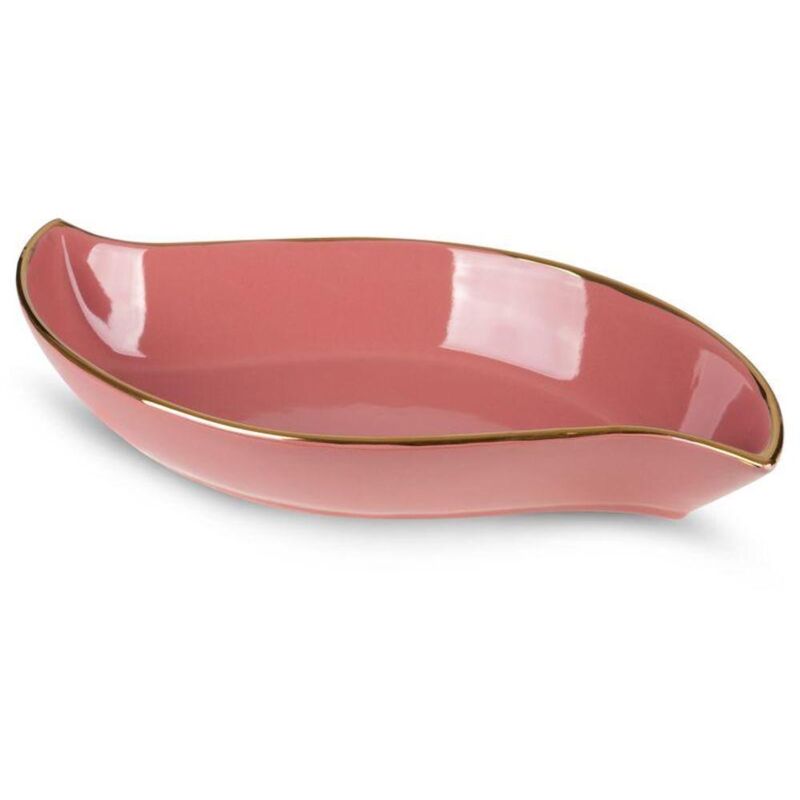 foto del prodotto piatto decorativo sibel 02 36x19x6 cm rosa scuro