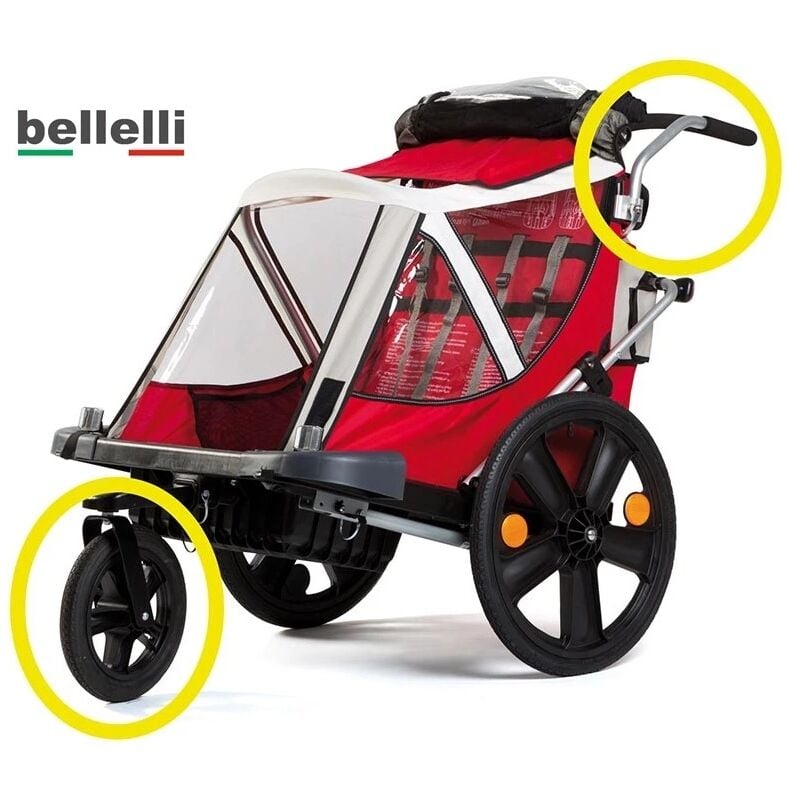 foto del prodotto bellelli carrello passeggino per bici kit urban con maniglione