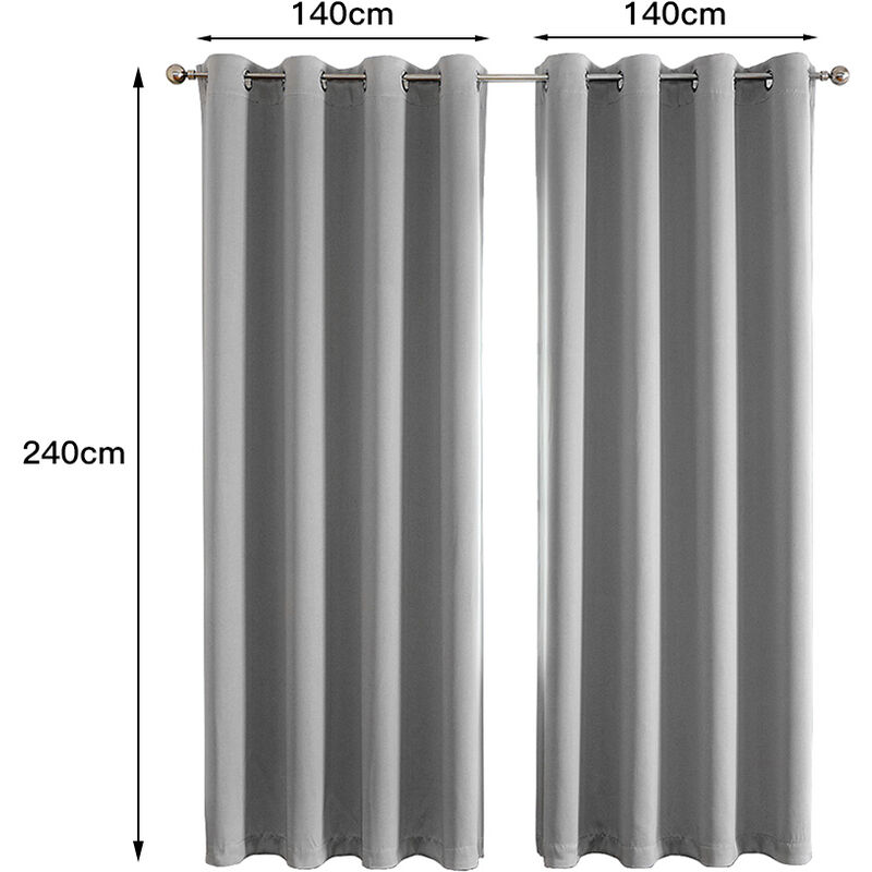 foto del prodotto haloyo 2 tende oscuranti tenda termica tenda opaca tenda oscurante grigia 140 240 cm