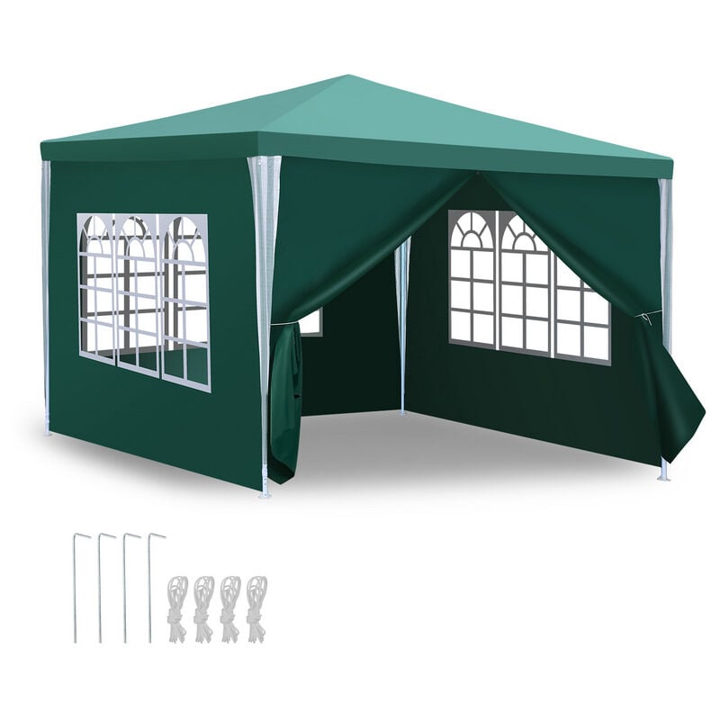 foto del prodotto hengda tenda tenda per ricevimenti con pannelli laterali rimovibili grandi finestre tenda per feste tenda da campeggio verde 3x3m