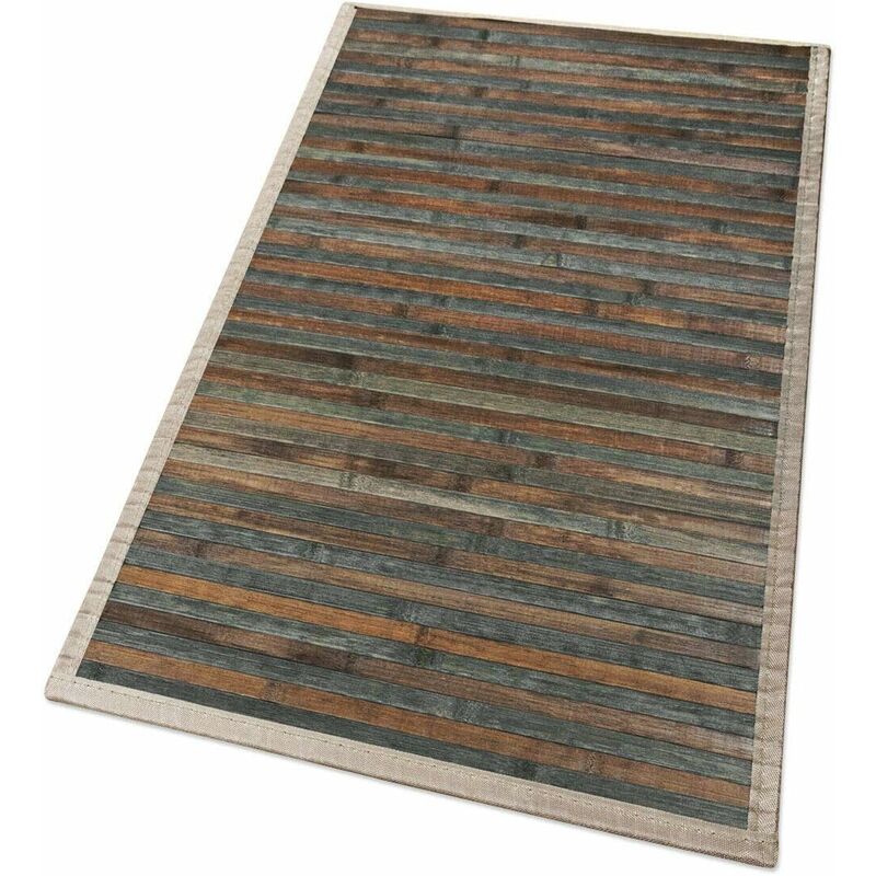 foto del prodotto tappeto bamboo legno stuoia cucina bagno camera degrad tovaglietta colazione retro antiscivolo tortora 50x140 cm