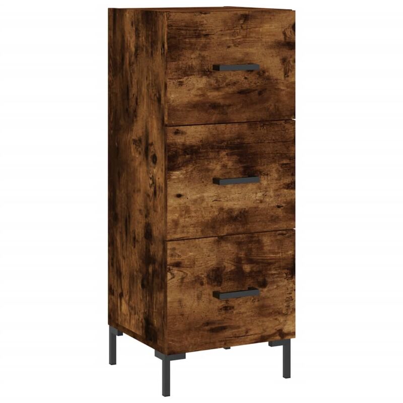foto del prodotto vidaxl credenza rovere fumo 34,5x34x90 cm in legno multistrato