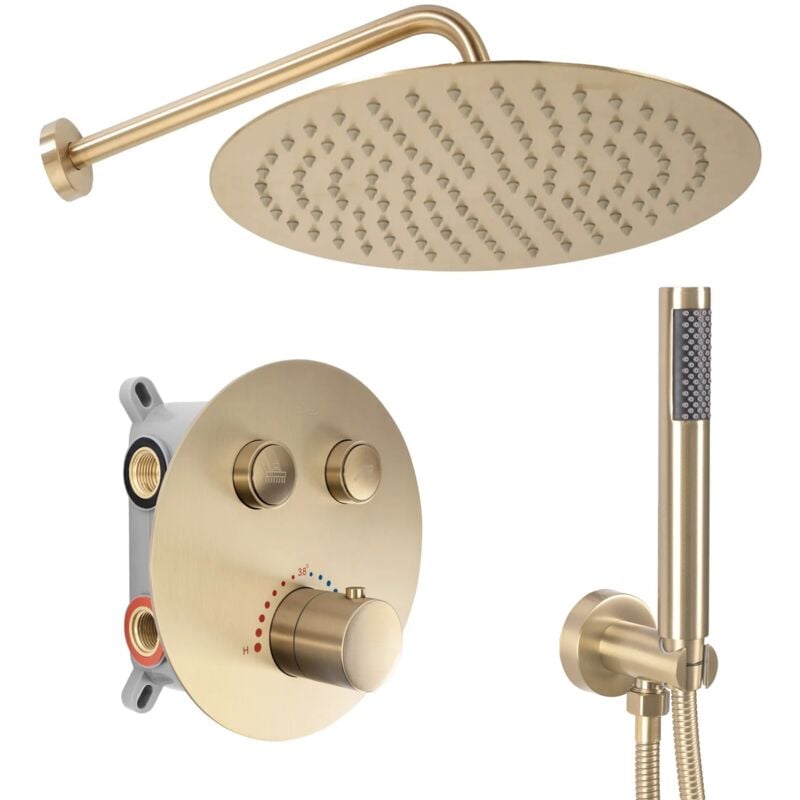 foto del prodotto set doccia da incasso rea lungo brush gold box termostato