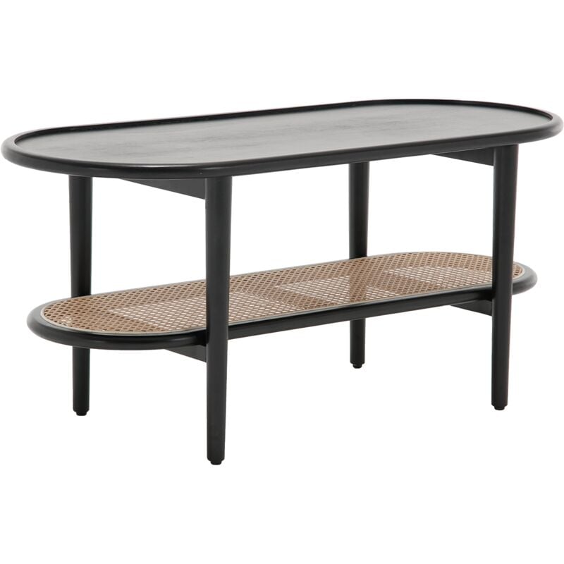 foto del prodotto wahson tavolino salotto tavolino da caff tavolino salotto legno in rattan tavolino basso da divano tavolo salotto moderno per soggiorno, nero