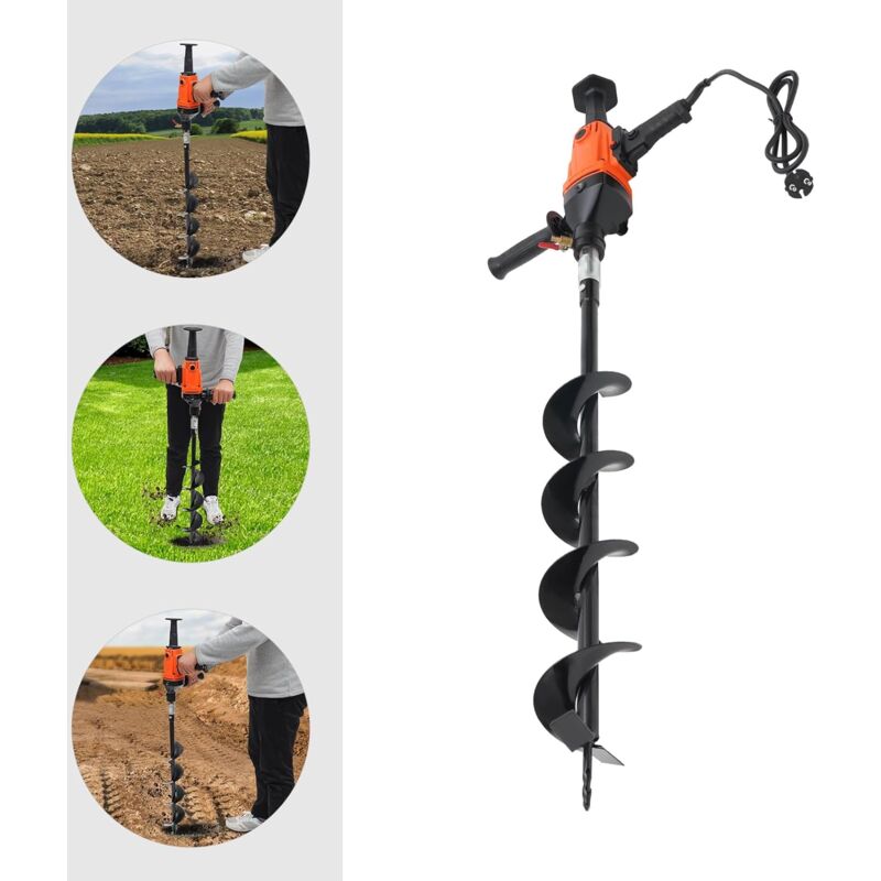 foto del prodotto gojoy foratura elettrica, pila di perforazione elettrica, perforazione elettrica giardino, coclea elettrica, 1900 w, trapano con punta diametro