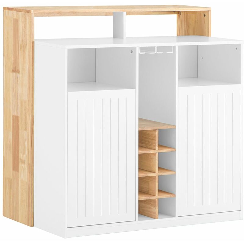 foto del prodotto penisola cucina mobile da cucina indipendente credenza bianco naturale 105x60x105 cm knl07 wn