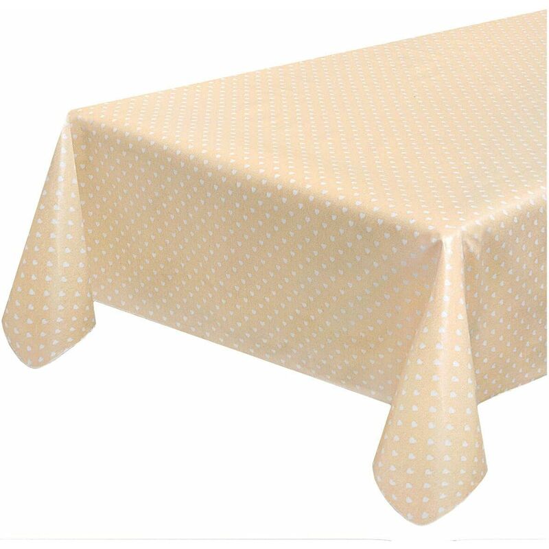 foto del prodotto tovaglia cucina antimacchia bordata cotone plastificato proteggi copritavolo cuori 135x180 cm