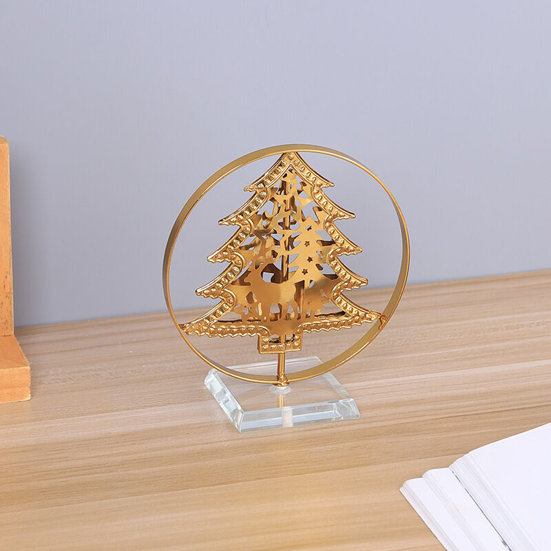 foto del prodotto decorazione natalizia leggera albero di natale di lusso ornamenti in metallo casa soggiorno camera da letto