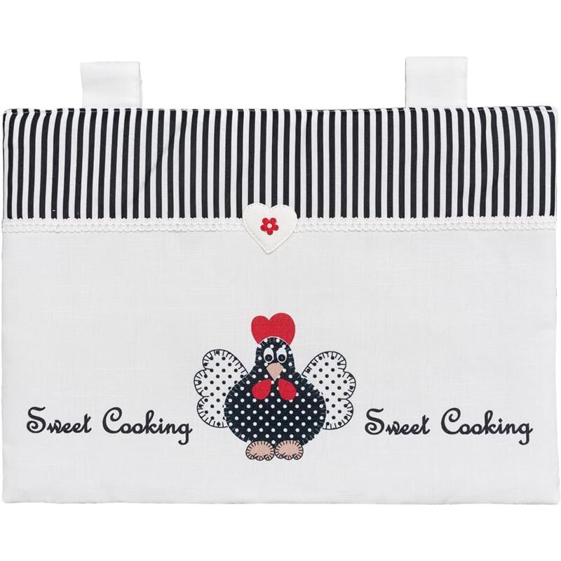 foto del prodotto emmevi mv s.p.a. copriforno morbido shabby chic cuori passanti tessuto chiusura velcro copri forno cucina c