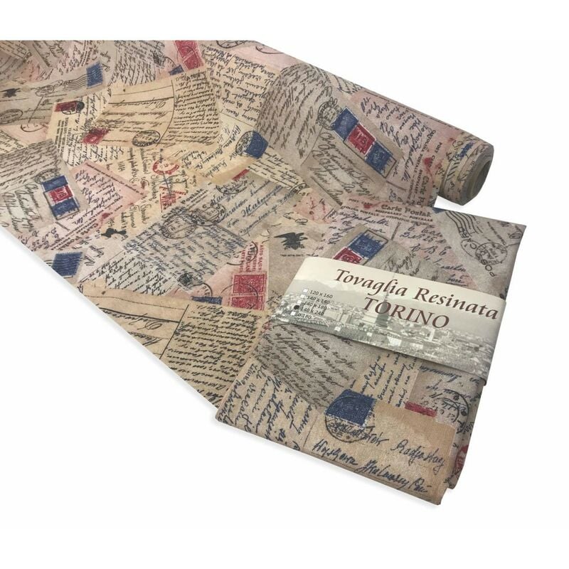 foto del prodotto tex family tovaglia antimacchia resinata torino carta postale cm. 140x140 x4 persone