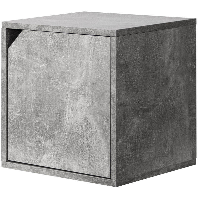 foto del prodotto mensola cubo con 1 anta da parete scaffale montaggio muro cemento design moderno