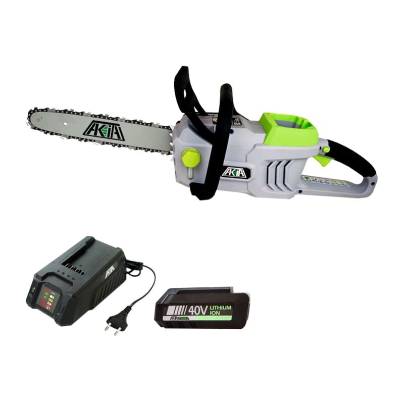 foto del prodotto motosega 40v akita batteria caricabatteria