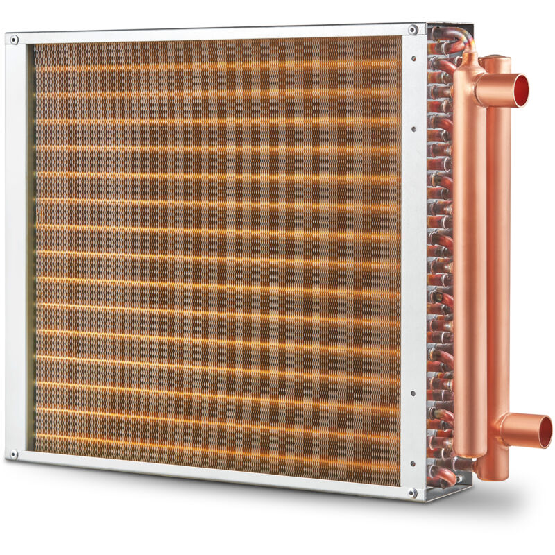 immagine 0 del prodotto mophorn scambiatore di calore acqua aria, 16x 16, 3 file, 3 8 porte in rame, 193 alette in alluminio, riscaldamento e raffreddamento residenziale