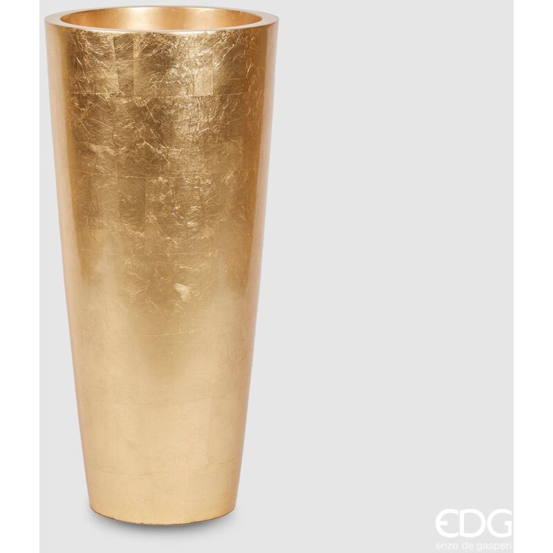 foto del prodotto vaso vetroresina rotondo bombato h 100 gold
