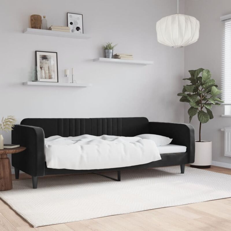 foto del prodotto vidaxl letto da giorno nero 90x190 cm in velluto