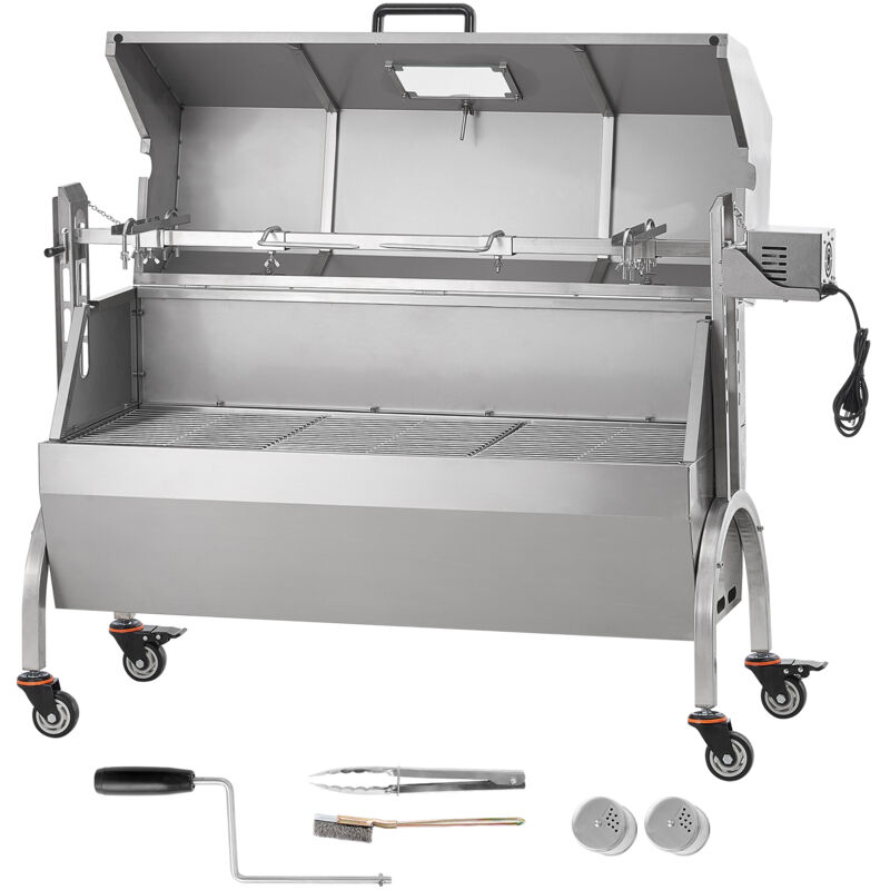 foto del prodotto mophorn 46 pollici griglia girarrosto capacita 132 libbre bbq maiale agnello capra carbone spiedo griglia elettrico motore 52 w girarrosto in