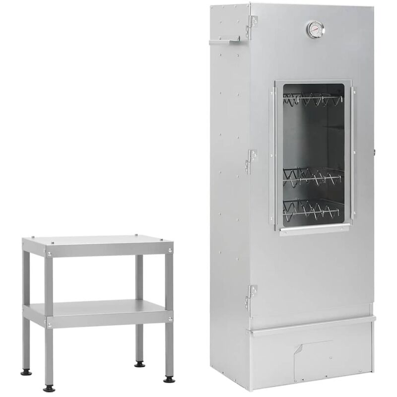 foto del prodotto vidaxl forno affumicatore bbq con tavolino in acciaio zincato
