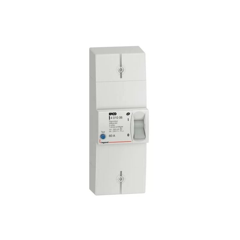 foto del prodotto 401006 interruttore enedis bipolare differenziale 500ma intensità selettiva 60a non regolabile - legrand