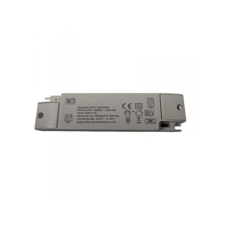 foto del prodotto led driver cc 60w 1500ma o 30w 750ma 30v 40vdc alimentatore corrente costante per pannello led cct 60x60cm 120x30cm