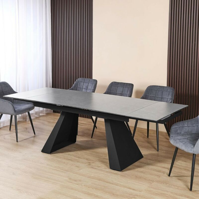 foto del prodotto tavolo allungabile piano ceramica ossido ariel 160x90x75h
