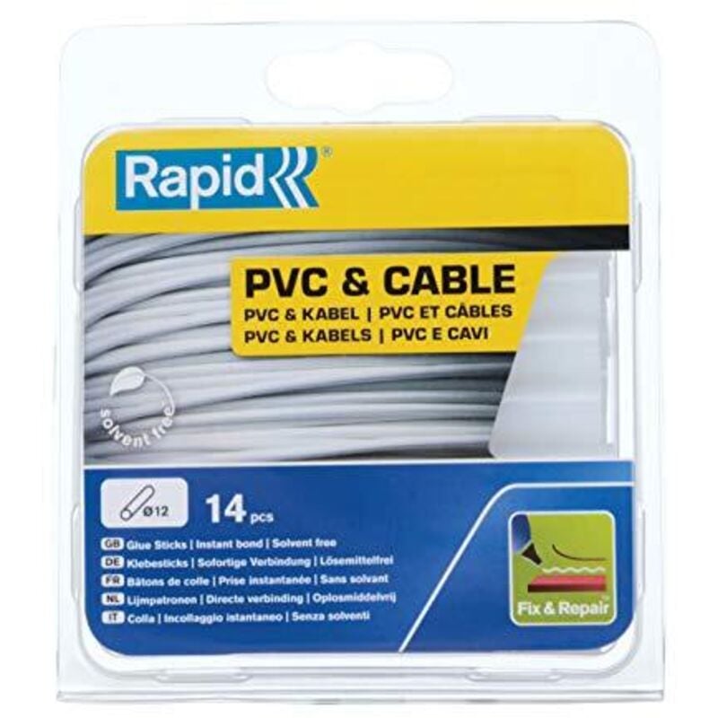 foto del prodotto 40107358 colla stick da 12 mm per pvc cavi, trasparente, 125 g - rapid