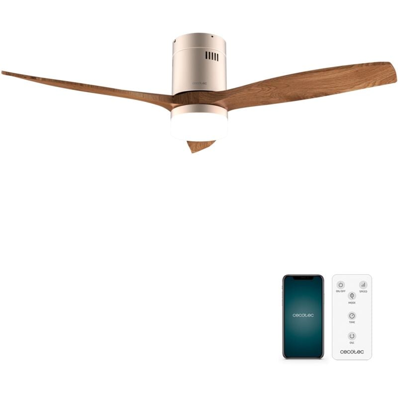 foto del prodotto cecotec ventilatori da soffitto energysilence aero 5600 aqua golddarkwood connected