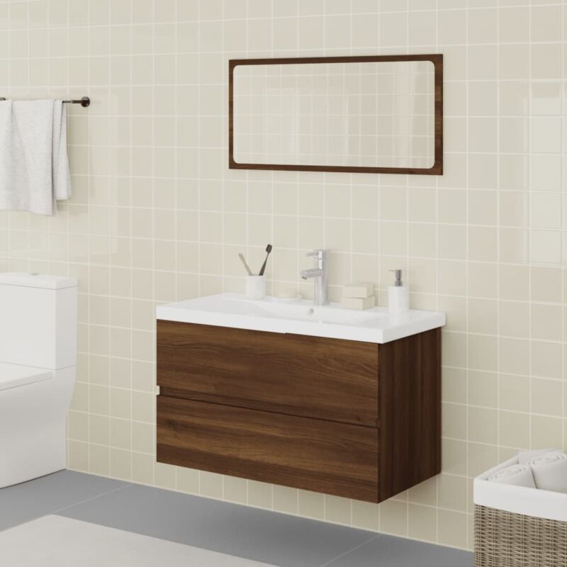 foto del prodotto maison exclusive furniture limited set mobili da bagno rovere marrone in legno