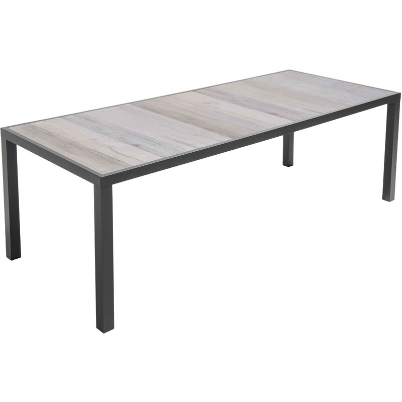 foto del prodotto tavolo da giardino e ceramica per 10 persone, effetto legno grigio tivoli