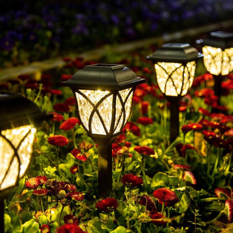 foto del prodotto luci solari da esterno impermeabili, luci solari da giardino a led da 6 pezzi, luci solari da esterno, patio, cortile, paesaggio, fioriera, percorso