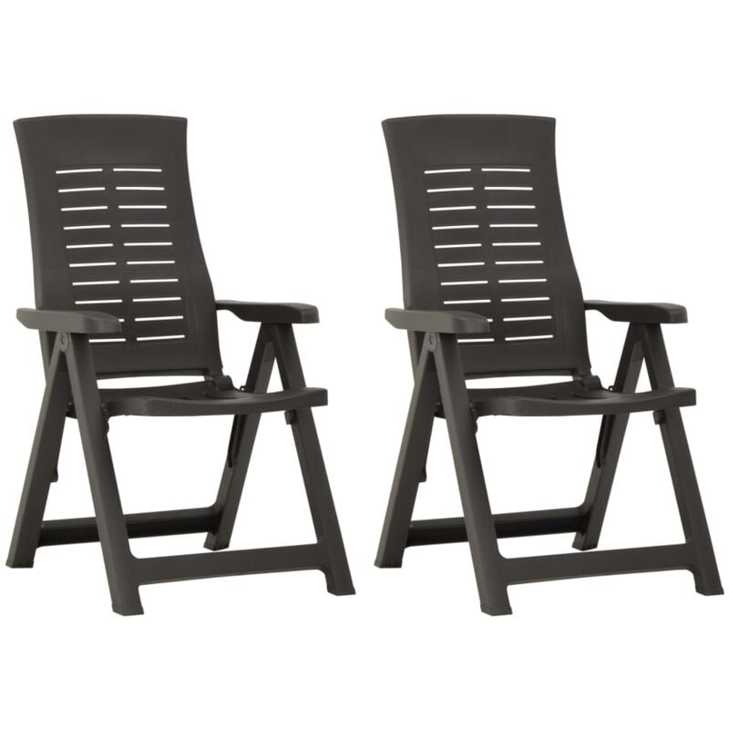 foto del prodotto vidaxl sedie da giardino reclinabili 2 pz in plastica antracite